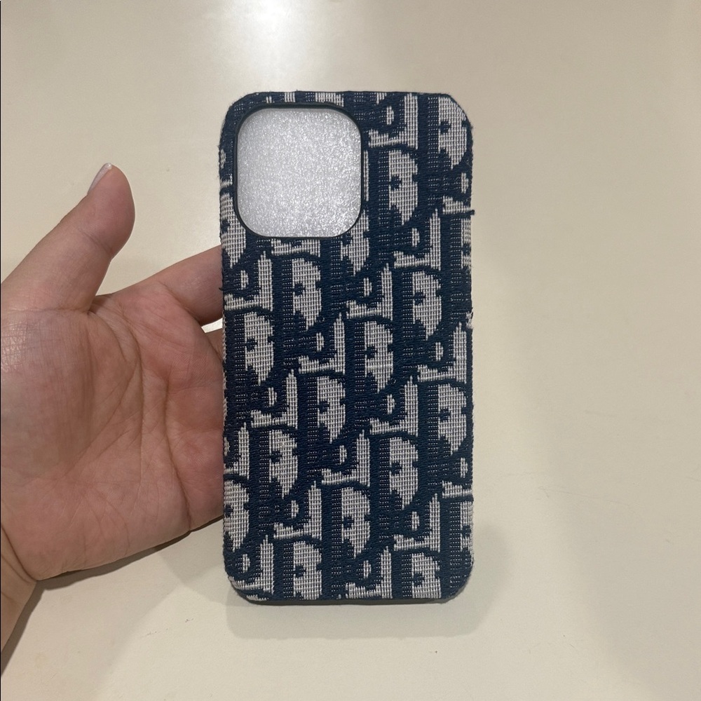 Christian Dior Stylish Blue Patterned Phone Case